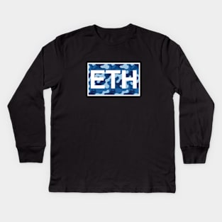 Ethereum Blue Camo Inside Kids Long Sleeve T-Shirt